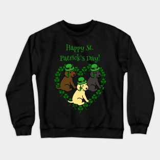 Cute and Happy St. Patrick's Day Labrador Puppies Crewneck Sweatshirt